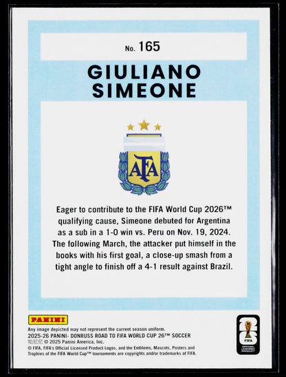 2025-26 Donruss Road to FIFA World Cup #165 Giuliano