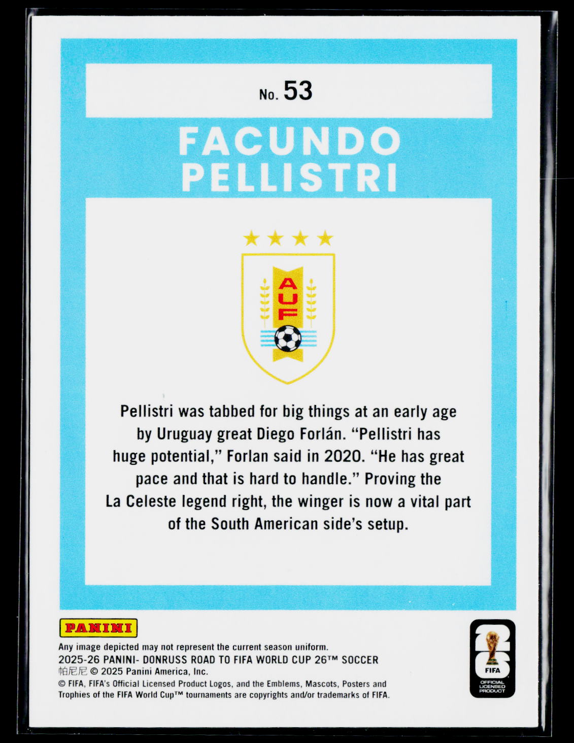 2025-26 Donruss Road to FIFA World Cup #53 Facundo Pellistri