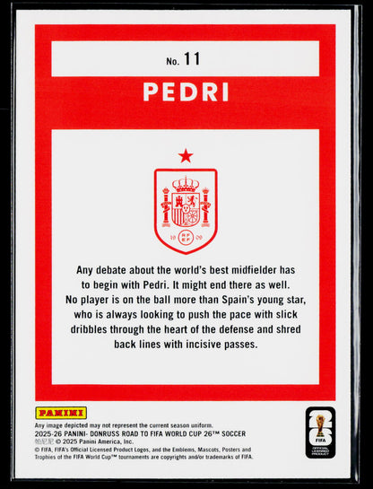 2025-26 Donruss Road to FIFA World Cup #11 Pedri