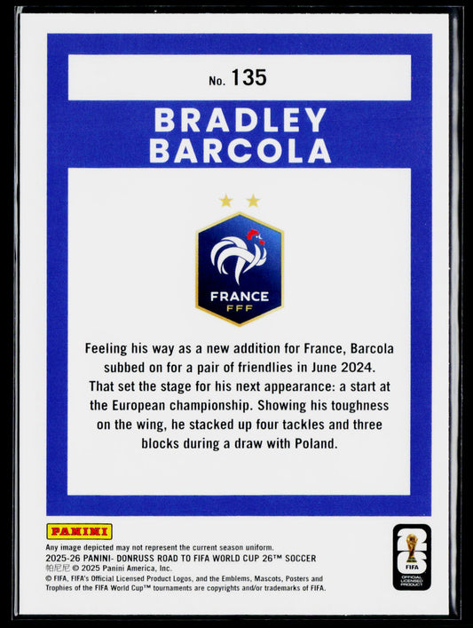 2025-26 Donruss Road to FIFA World Cup #135 Bradley Barcola
