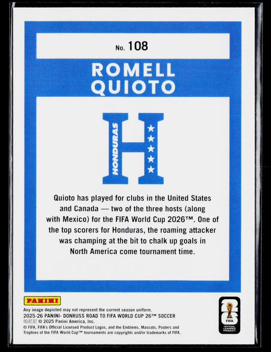 2025-26 Donruss Road to FIFA World Cup #108 Romell Quioto