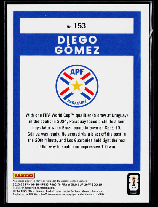 2025-26 Donruss Road to FIFA World Cup #153 Diego Gomez