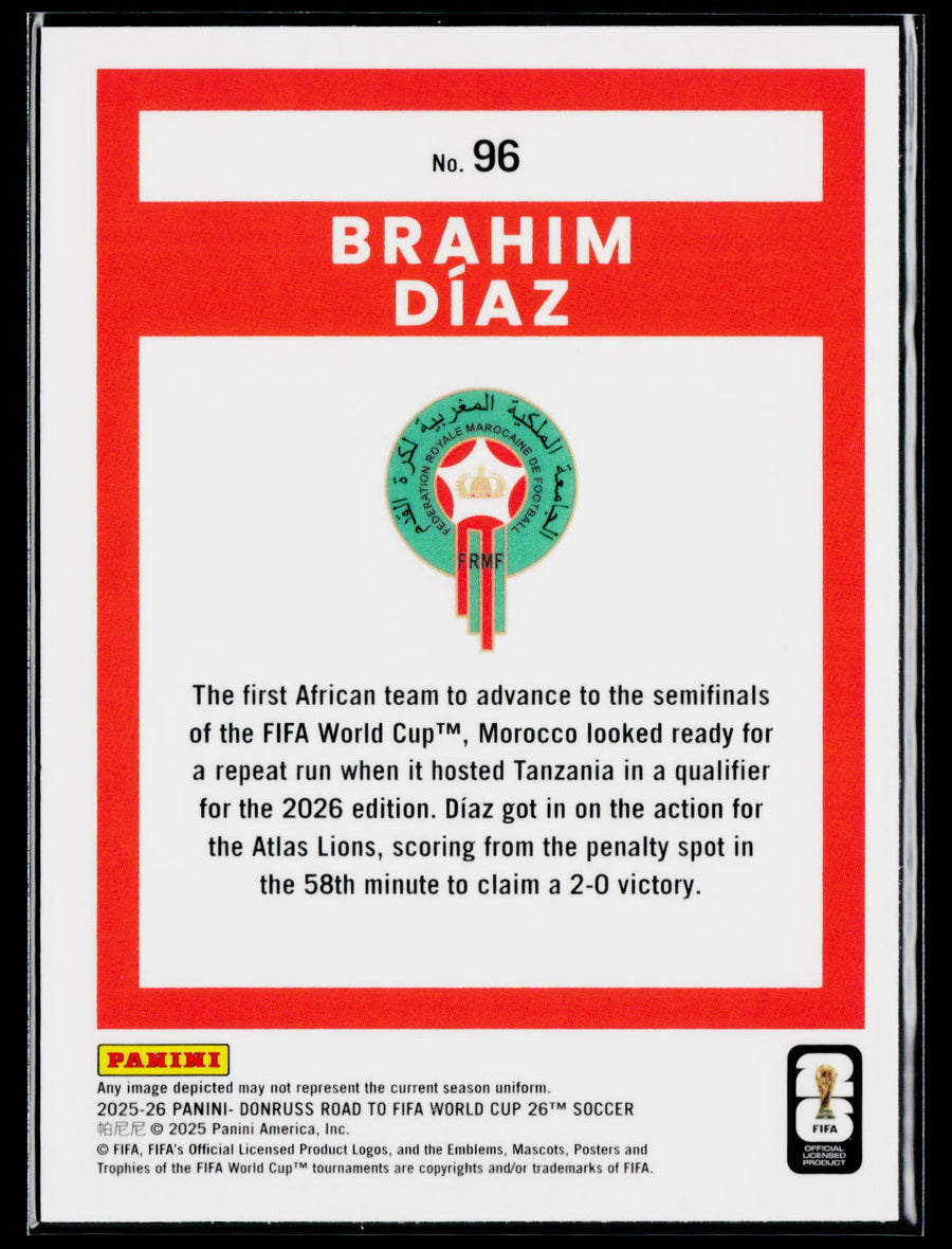 2025-26 Donruss Road to FIFA World Cup #96 Brahim Diaz