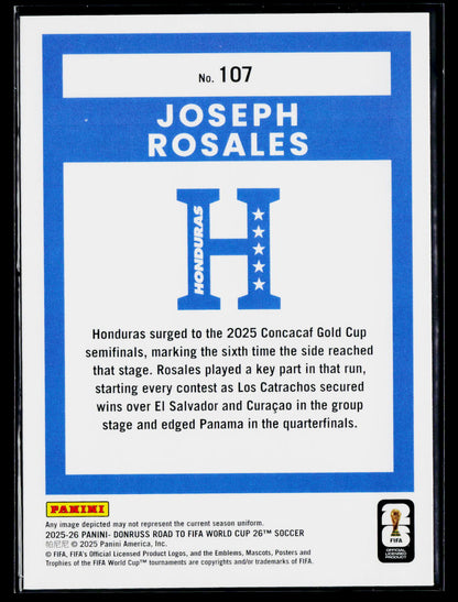 2025-26 Donruss Road to FIFA World Cup #107 Joseph Rosales