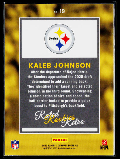 2025 Donruss #19 Kaleb Johnson Rated Rookies Retro
