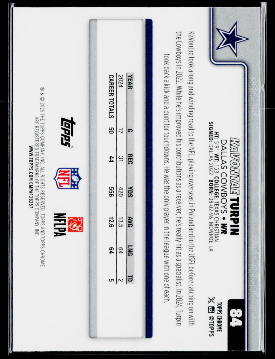 2025 Topps Chrome #84 KaVontae Turpin