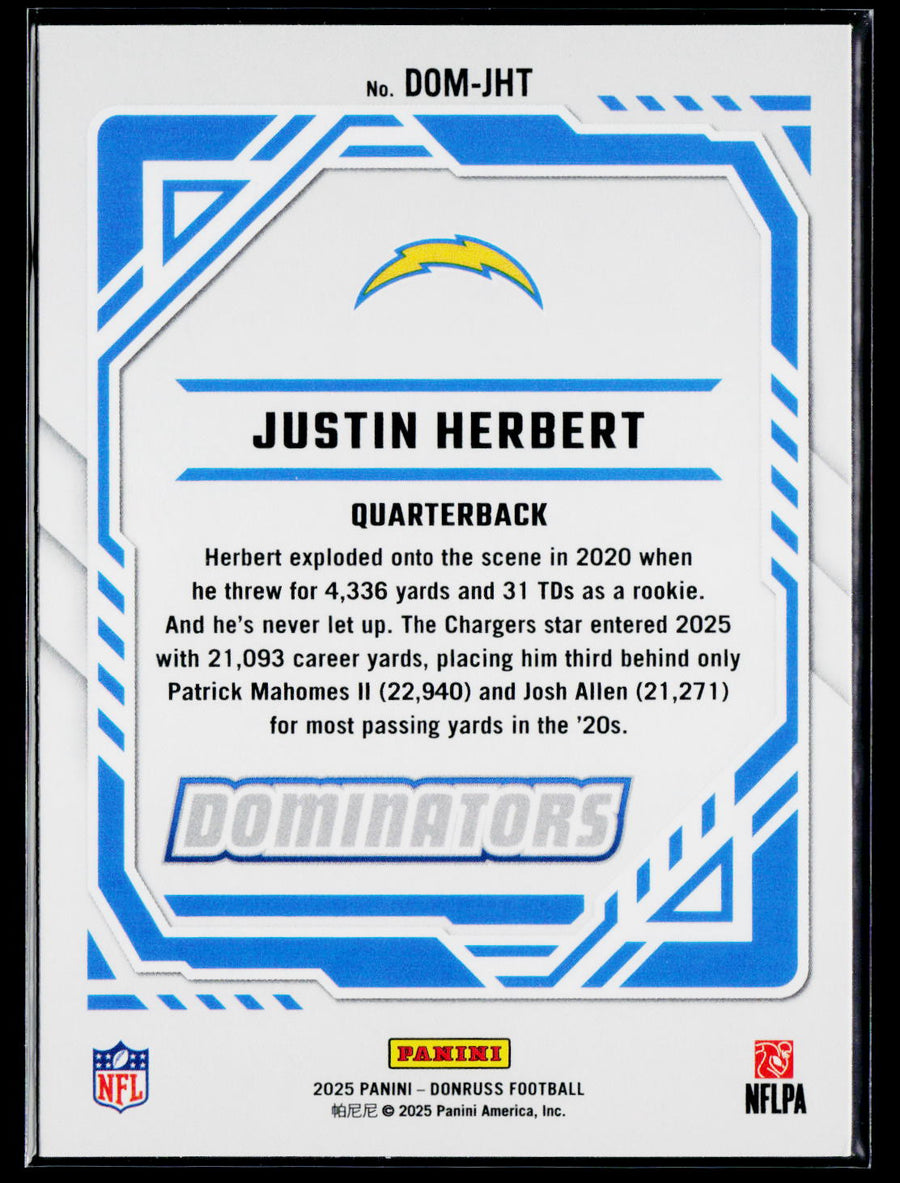 2025 Donruss #DOM-JHT Justin Herbert Dominators