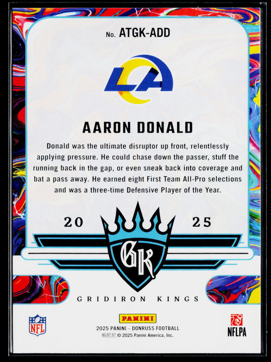 2025 Donruss #ATGK-ADD Aaron Donald All-Time Gridiron Kings