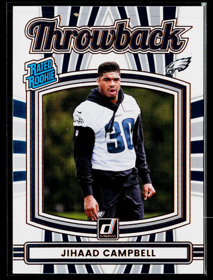 2025 Donruss #1 Jihaad Campbell Rated Rookies Throwback