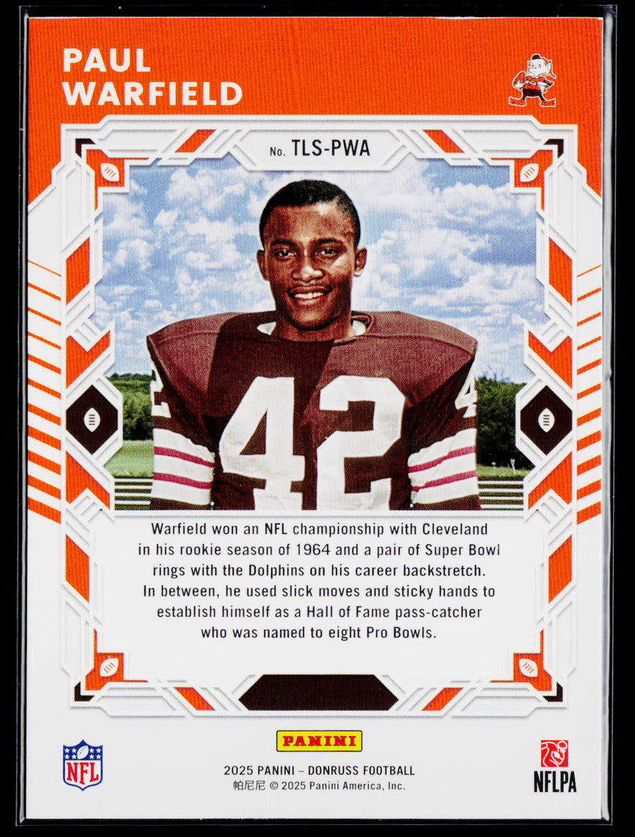 2025 Donruss #TLS-PWA Paul Warfield The Legend Series
