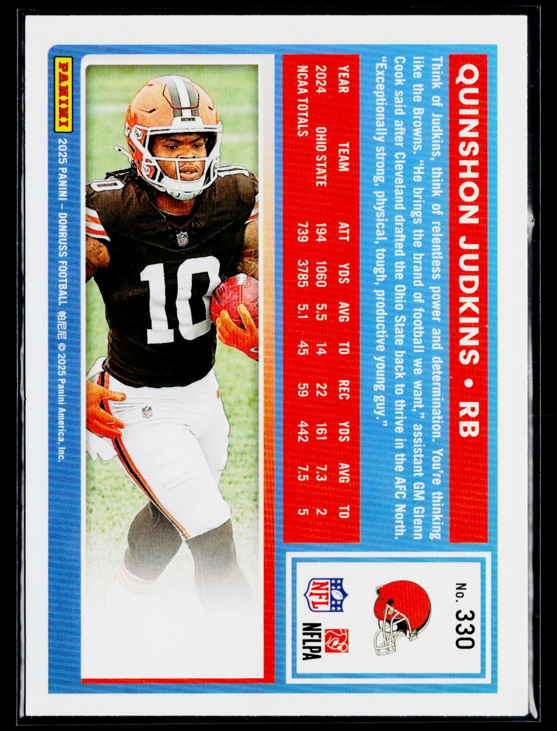 2025 Donruss #330 Quinshon Judkins
