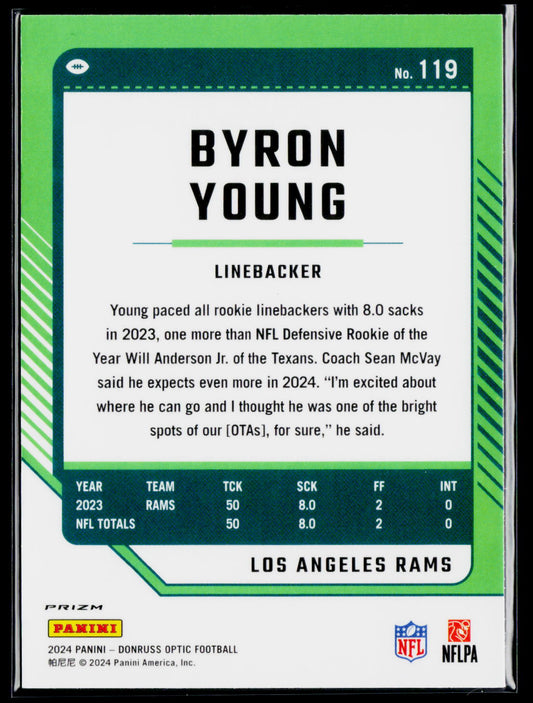 2024 Donruss Optic #119 Byron Young (LB)