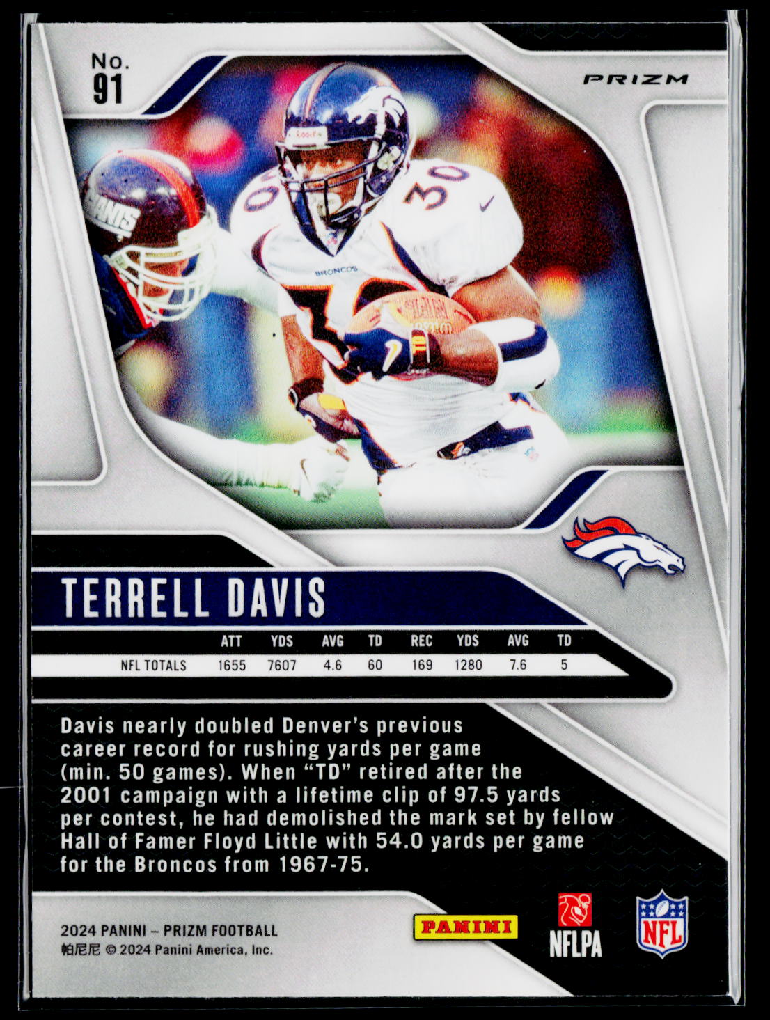 2024 Panini Prizm #91 Terrell Davis Green Wave