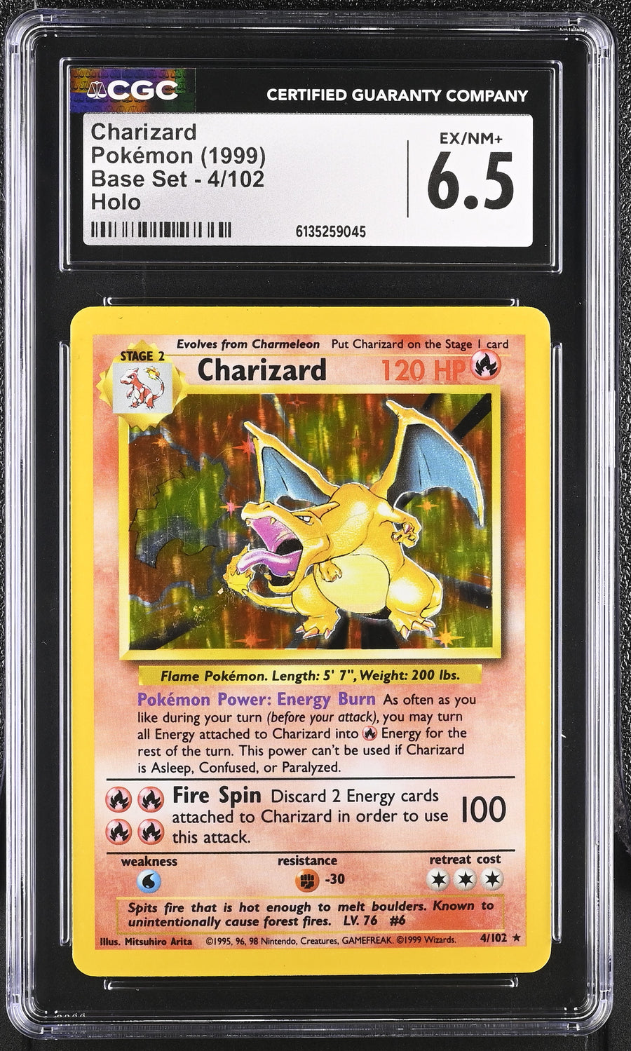 1999 Base Set #4/102 Charizard CGC 6.5