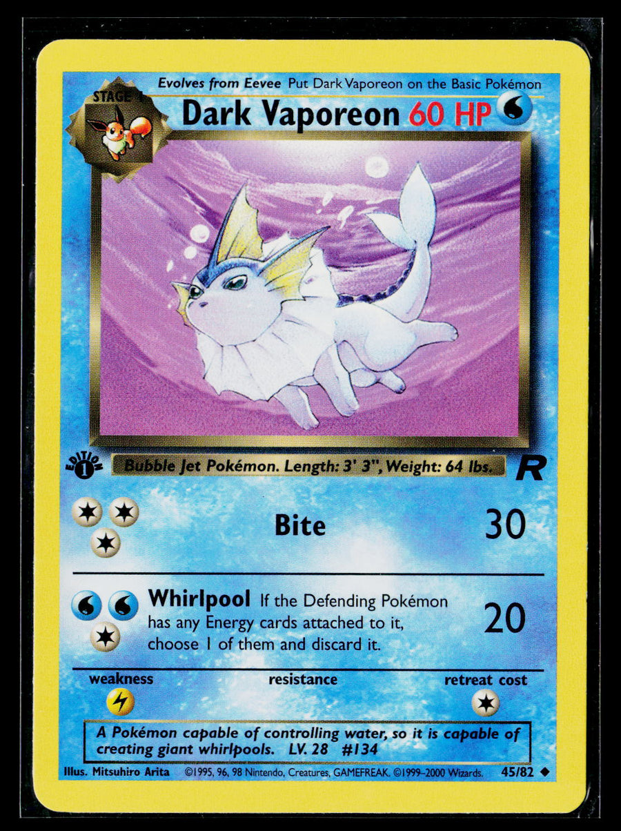Team Rocket #45/82 Dark Vaporeon 1st Edition