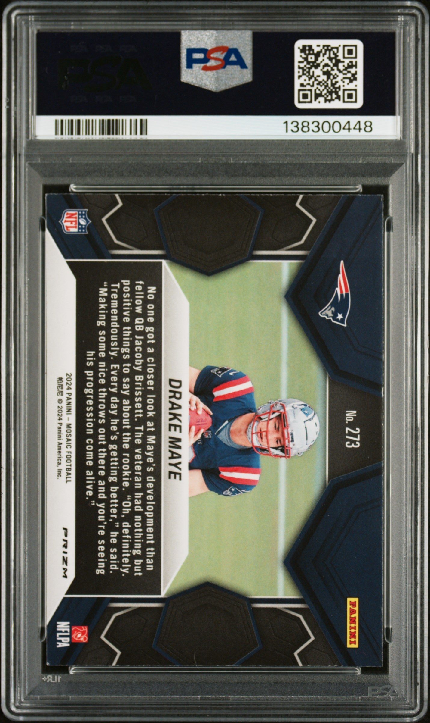 2024 Panini Mosaic #273 Drake Maye Mosaic PSA 8