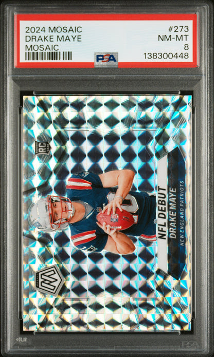 2024 Panini Mosaic #273 Drake Maye Mosaic PSA 8