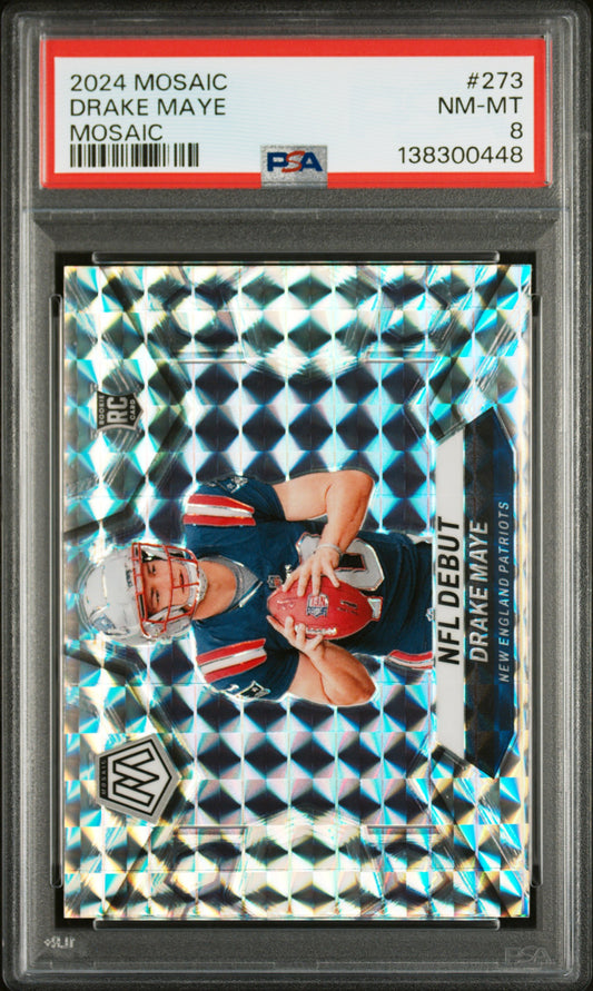2024 Panini Mosaic #273 Drake Maye Mosaic PSA 8