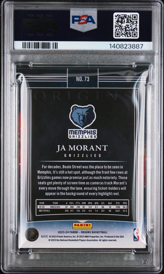 2023 Panini Origins #73 Ja Morant Swirl Fotl /3 PSA 7