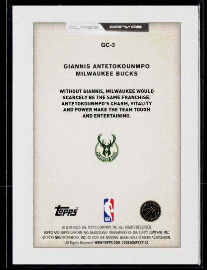 2025-26 Topps Chrome #GC-3 Giannis Antetokounmpo Glass Canvas