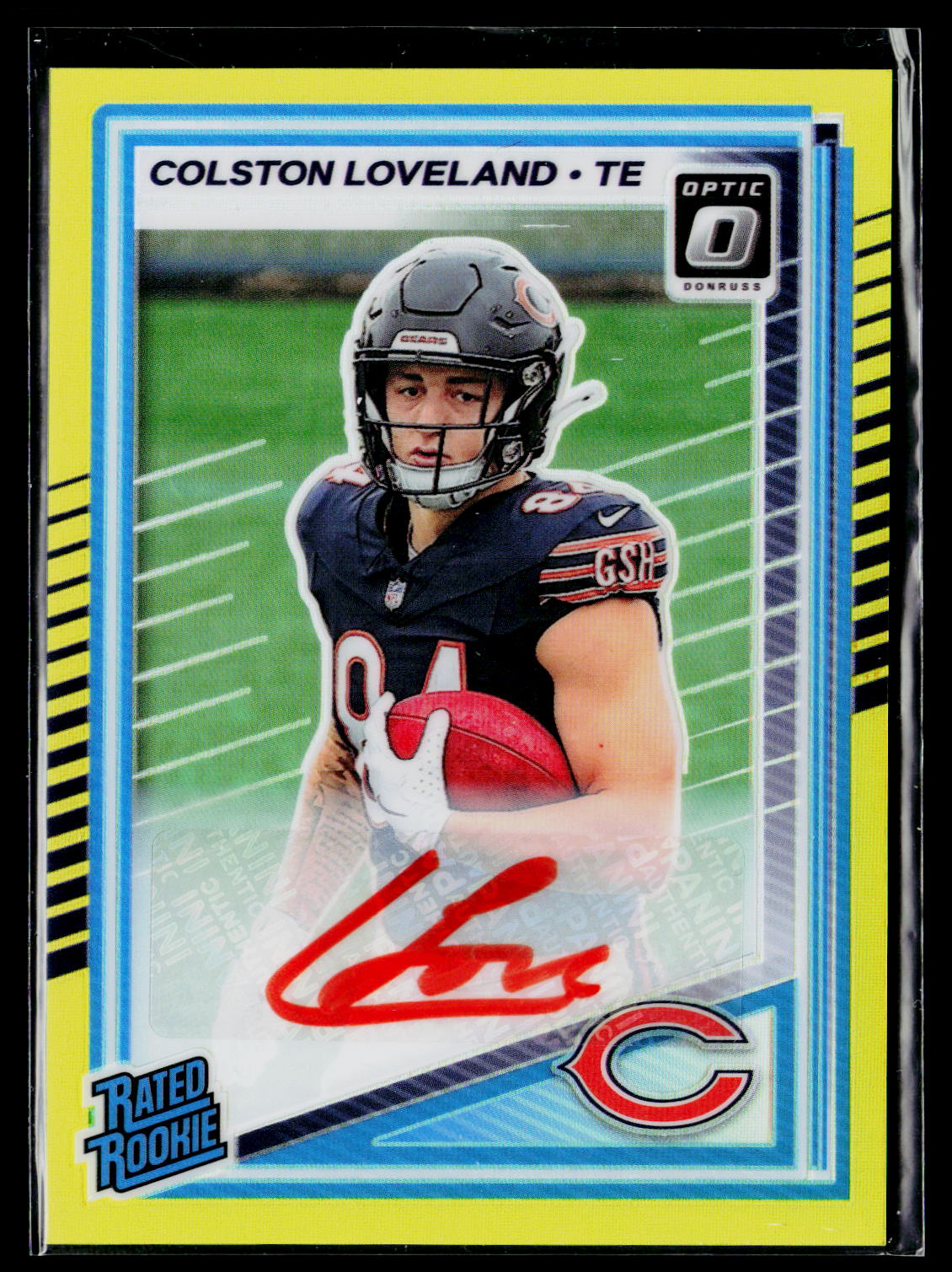 2025 Donruss Optic 204 Colston Loveland Autographs Neon Yellow #/99