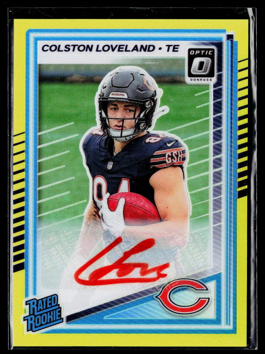 2025 Donruss Optic 204 Colston Loveland Autographs Neon Yellow #/99