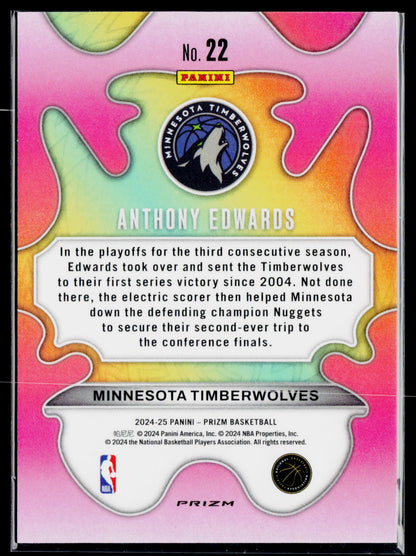 2024-25 Panini Prizm #22 Anthony Edwards Groovy