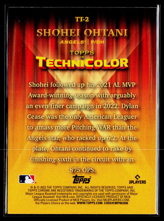 2023 Topps Chrome #TT-2 Shohei Ohtani Topps in Technicolor