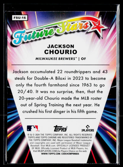 2024 Topps Chrome Update #FSU-16 Jackson Chourio Future Stars