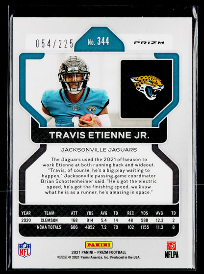 2021 Panini Prizm #344 Travis Etienne Jr. Purple Ice #/225