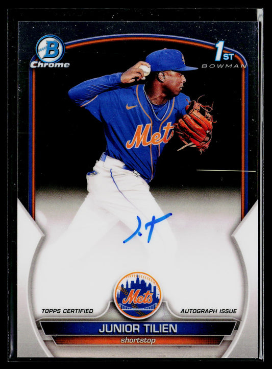 2023 Bowman #CPA-JT Junior Tilien Chrome Prospect Autographs