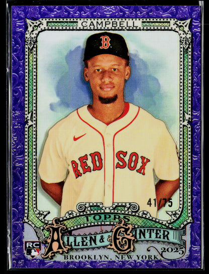 2025 Topps Allen & Ginter #89 Kristian Campbell Chrome Purple Refractor #/75