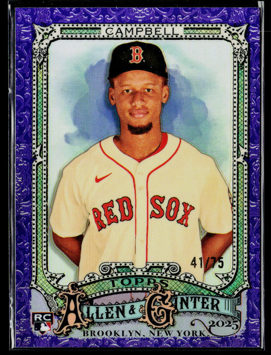 2025 Topps Allen & Ginter #89 Kristian Campbell Chrome Purple Refractor #/75