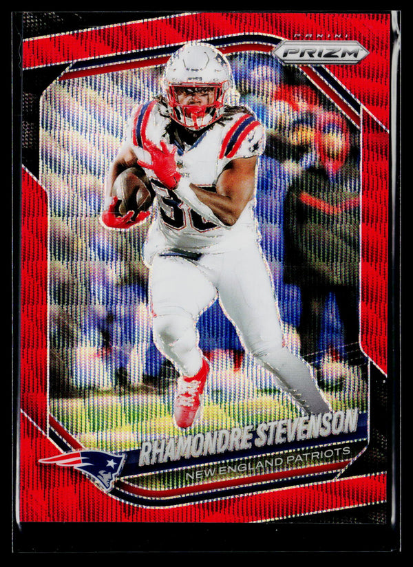 2025 Panini Prizm #84 Rhamondre Stevenson Red Wave #/149