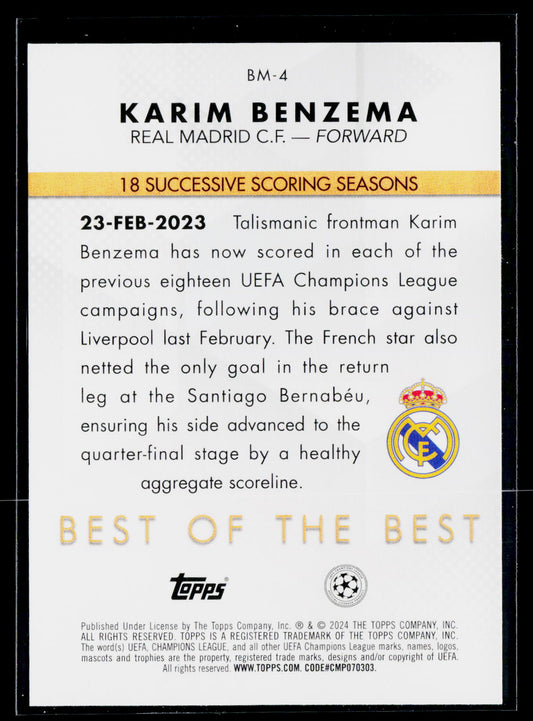 2023-24 Topps UEFA Club Competitions #BM-4 Karim Benzema