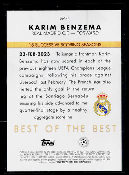 2023-24 Topps UEFA Club Competitions #BM-4 Karim Benzema