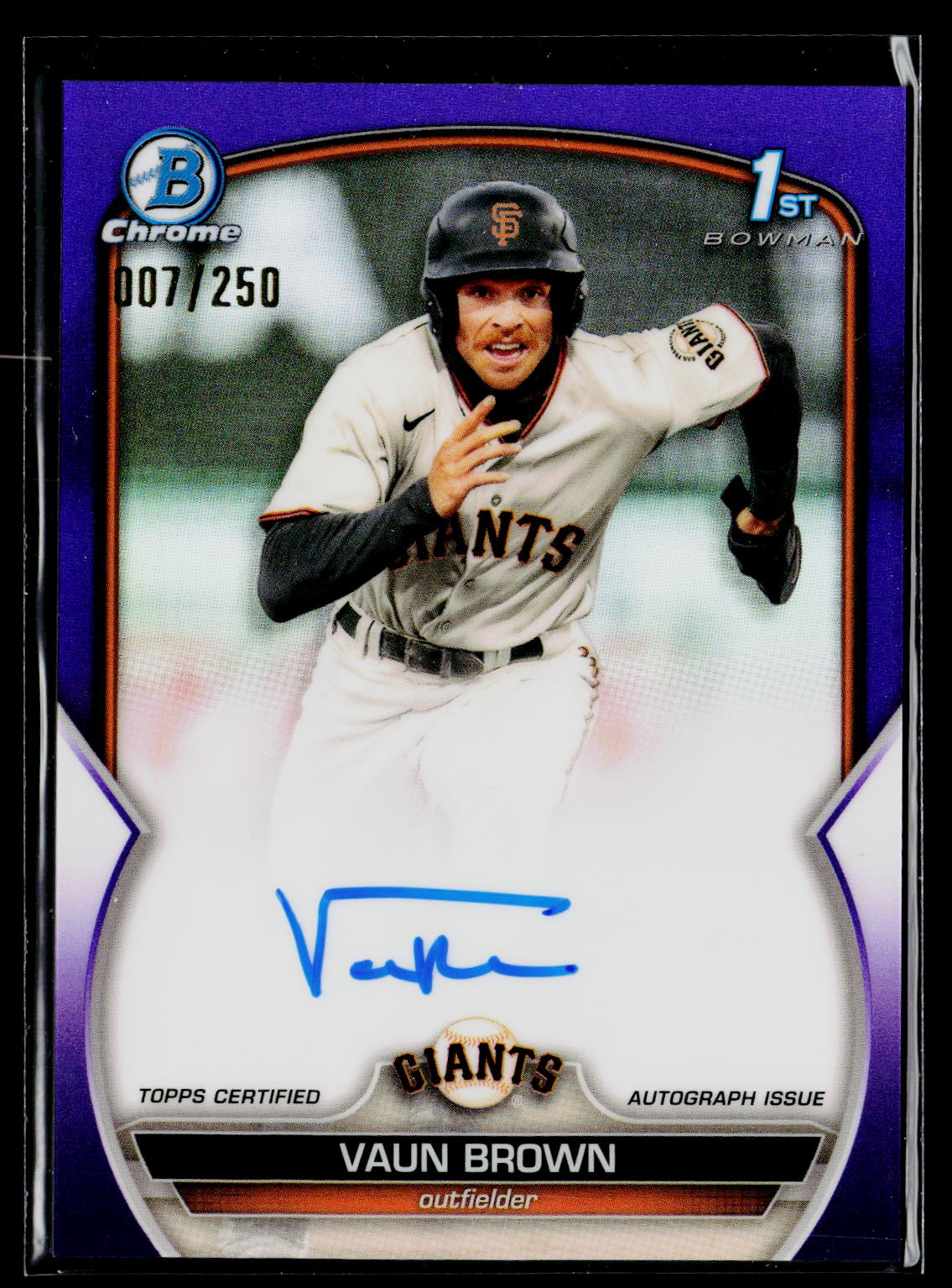 2023 Bowman CPA-VB Vaun Brown Chrome Prospect Autographs Refractors Blue /250