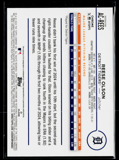 2024 Topps Chrome Update #AC-REES Reese Olson Autograph