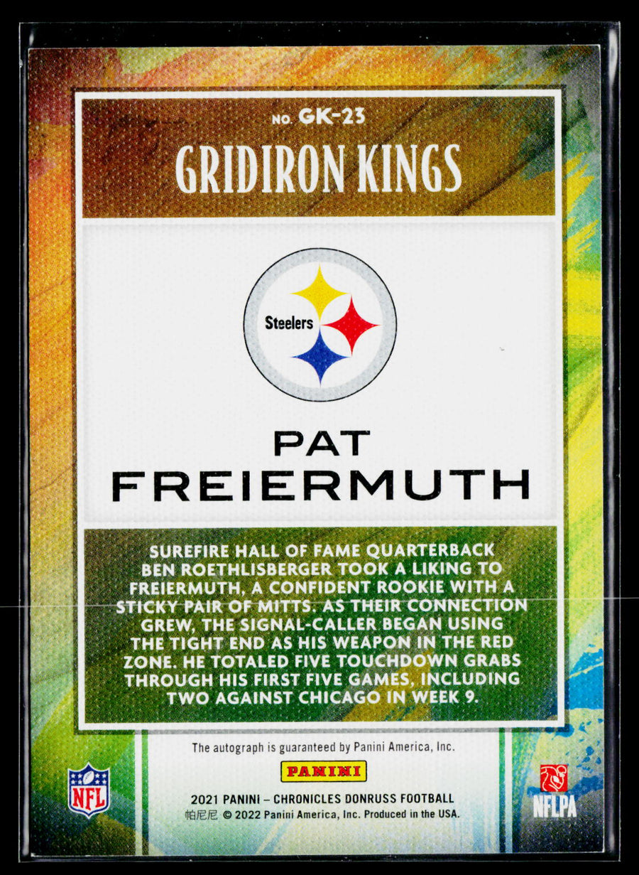 2021 Panini Chronicles #GK-23 Pat Freiermuth Gridiron Kings Auto