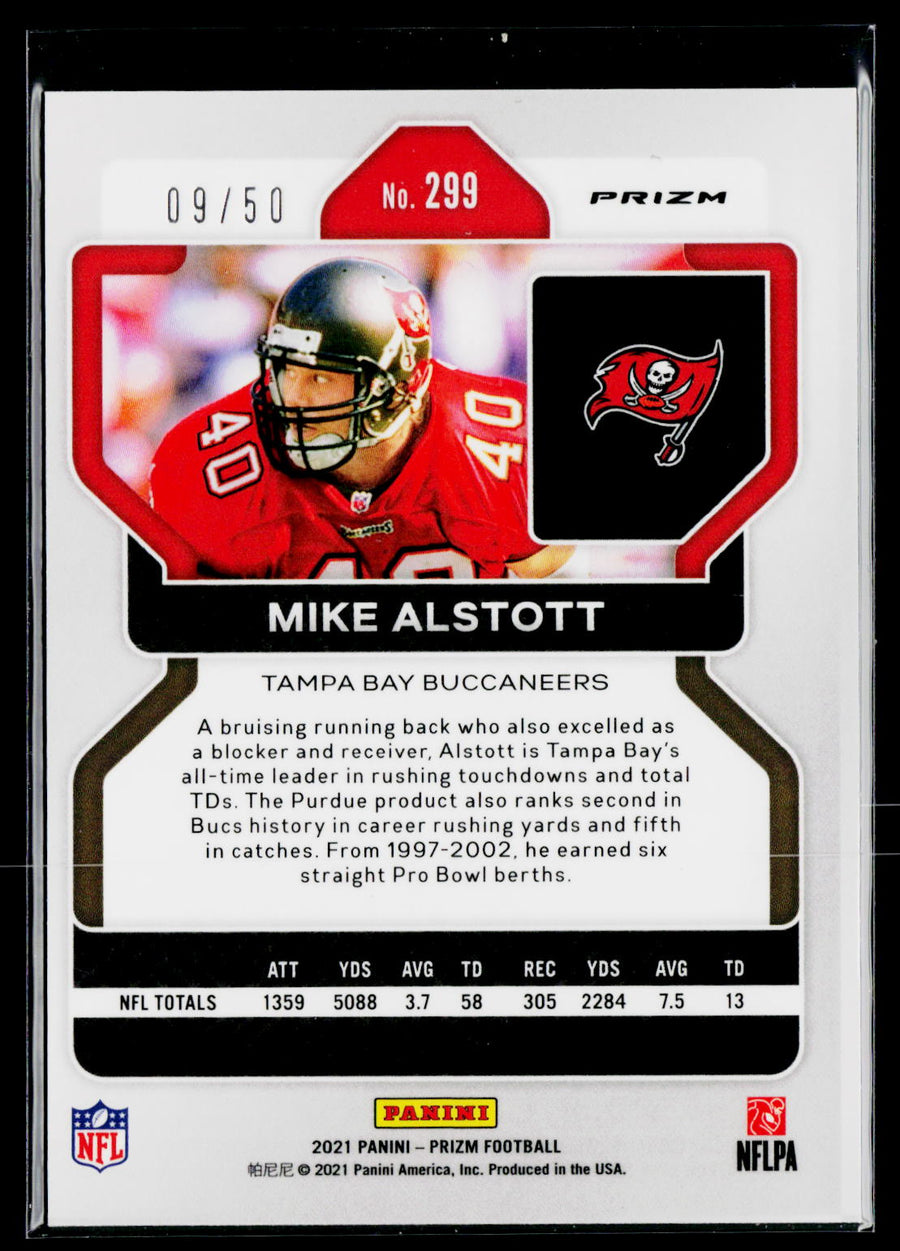 2021 Panini Prizm #299 Mike Alstott No Huddle Red #/50