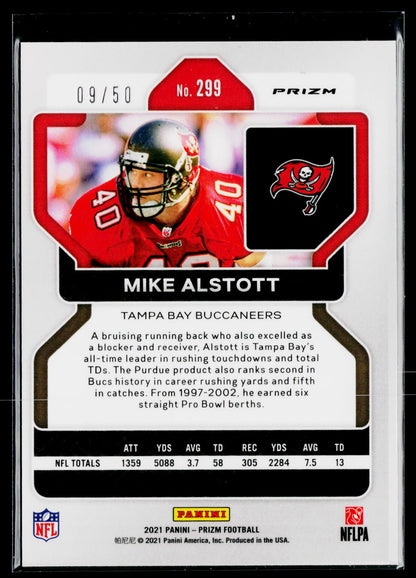 2021 Panini Prizm #299 Mike Alstott No Huddle Red #/50