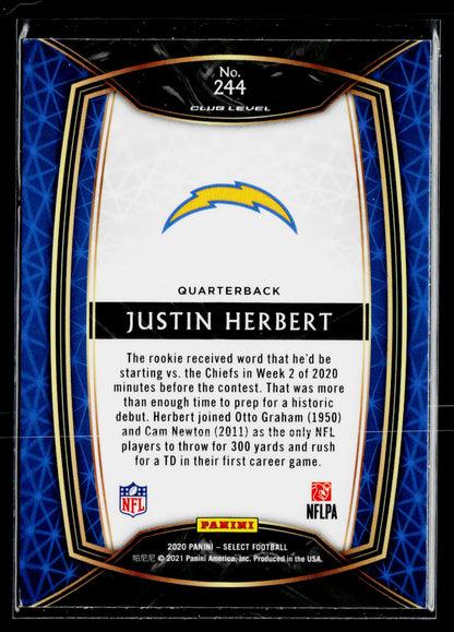 2020 Panini Select #244 Justin Herbert