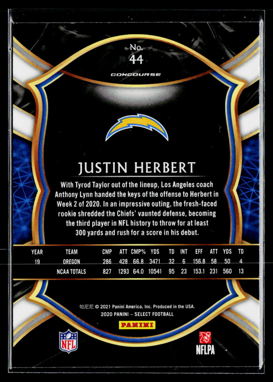 2020 Panini Select #44 Justin Herbert