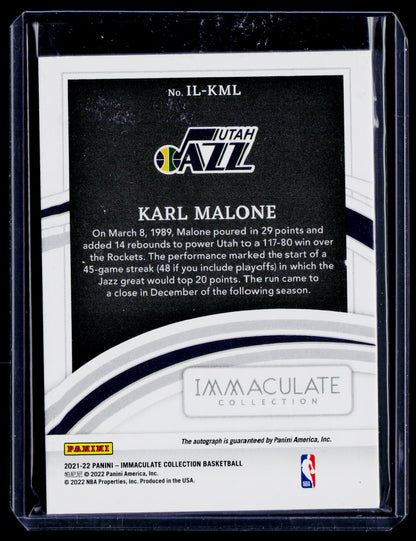 2021-22 Panini Immaculate Collection #IL-KML Karl Malone Immaculate Legends #/25