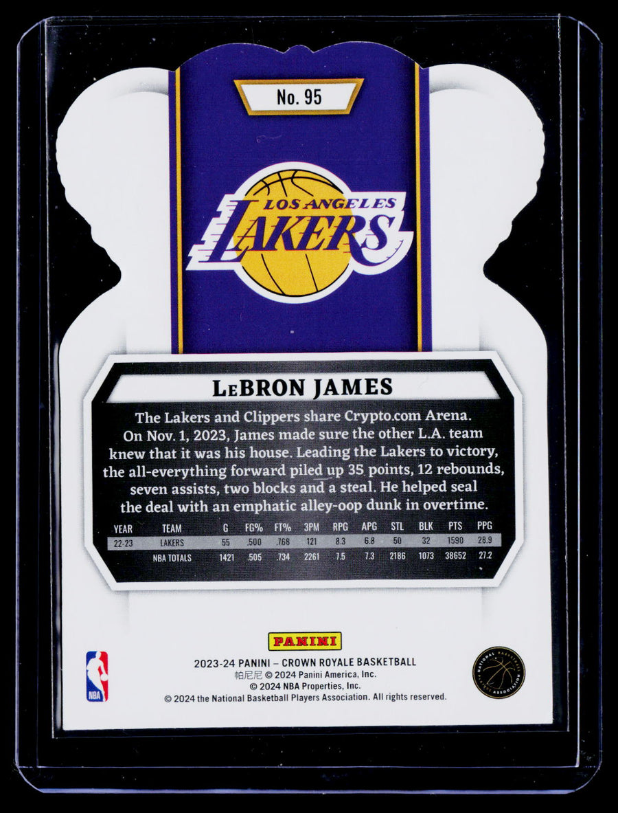 2023-24 Panini Crown Royale #95 LeBron James Crystal Gold #/10