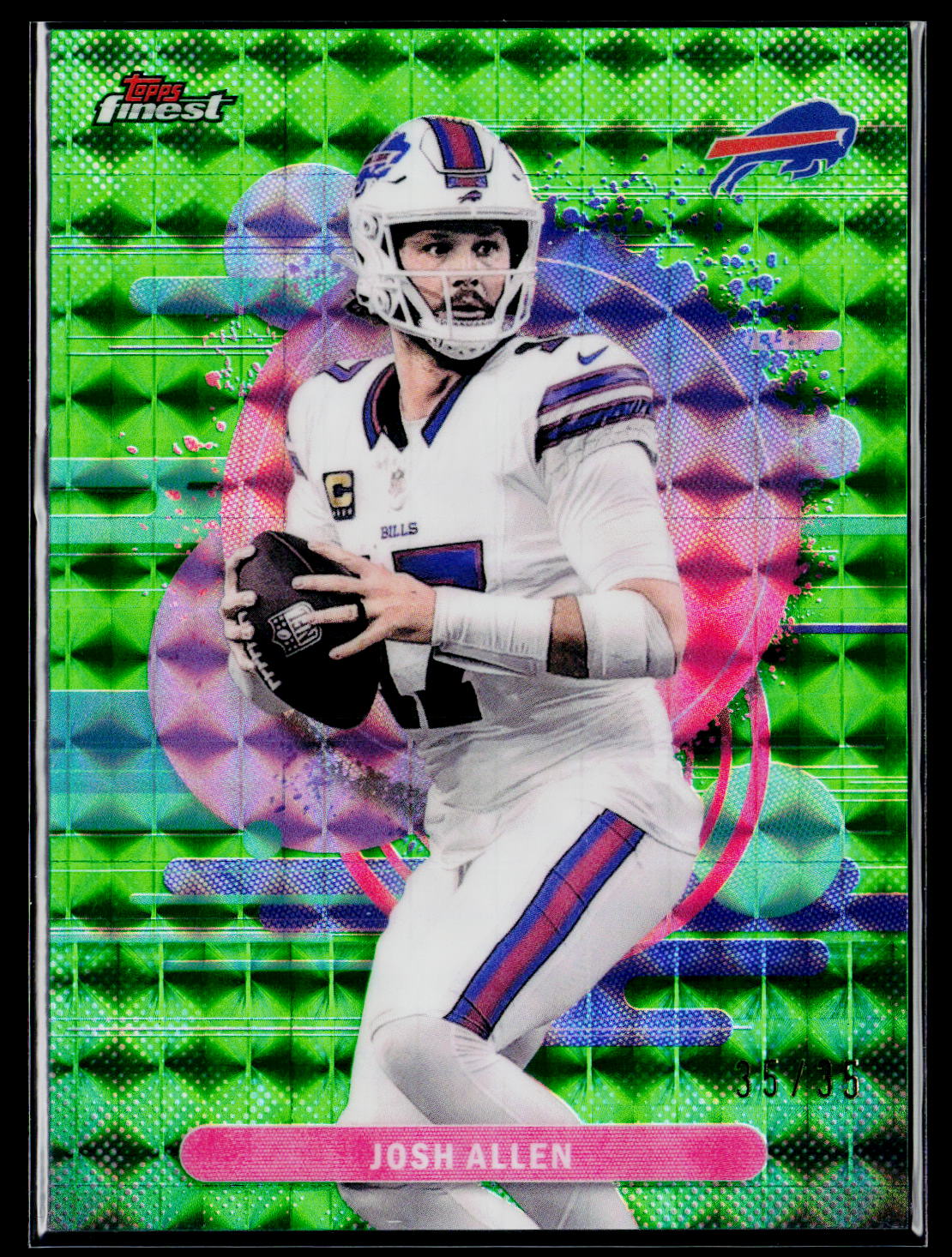 2025 Finest #125 Josh Allen Green Geometric Refractor #/35