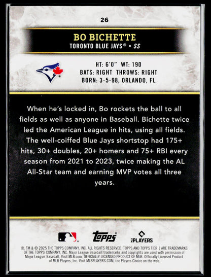 2025 Topps Tier One #26 Bo Bichette #/125