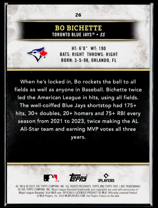 2025 Topps Tier One #26 Bo Bichette #/125