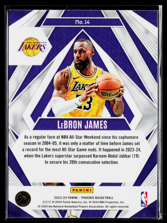 2023-24 Panini Phoenix #14 LeBron James Paragon