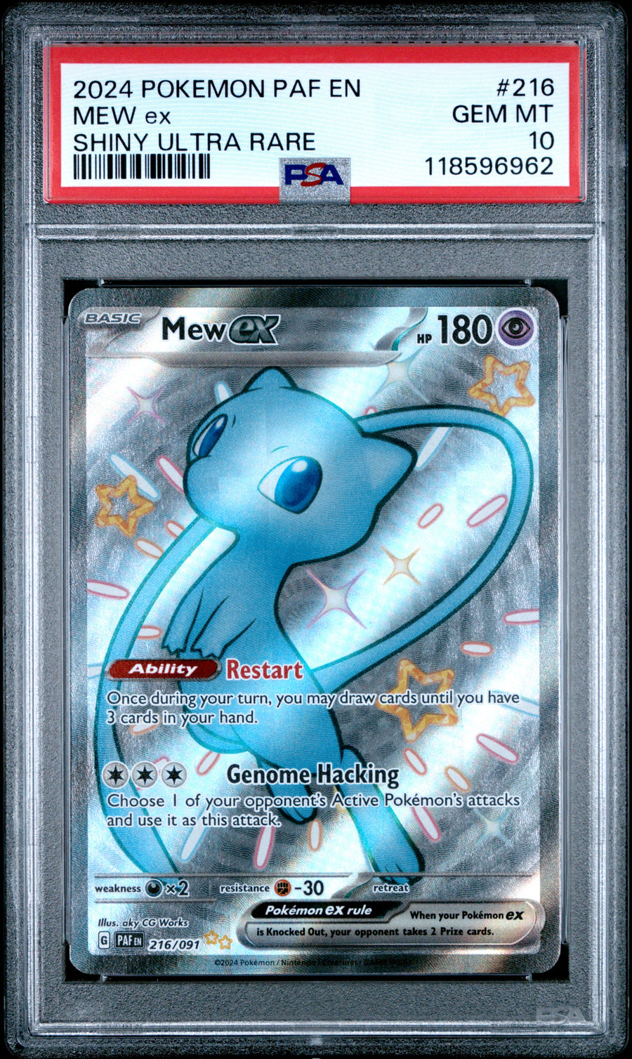 2024 Pokemon Paf En-Paldean Fates #216 Mew Ex Shiny Ultra Rare PSA 10